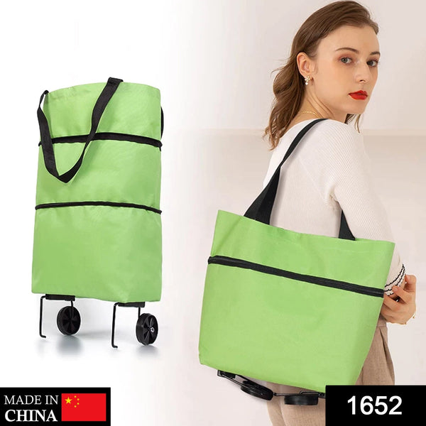 Travel trolley shopping bag, foldable cart bag for luggage.