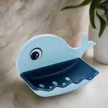 Fish-shaped double-layer wall-mounted soap holder.