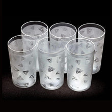 Set of 6 clear plastic water glasses