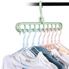 Plastic hanger hooks for wardrobe and clothes organization.