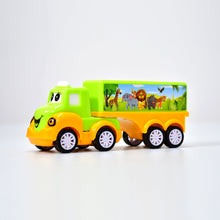 Small green and yellow truck toy for children