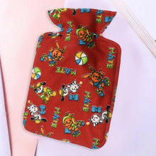 Personal care hot water bottle for pain relief, compact size.