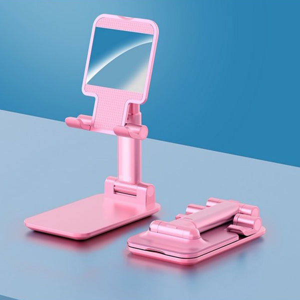 Adjustable phone stand with mirror