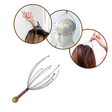 Handheld scalp massager for soothing stress relief and relaxation.